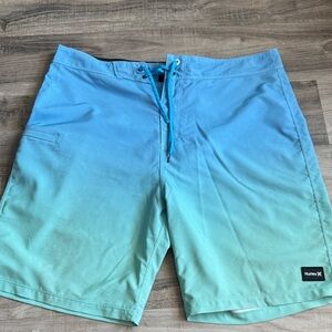 Hurley Gradient Blue and Green Board Shorts